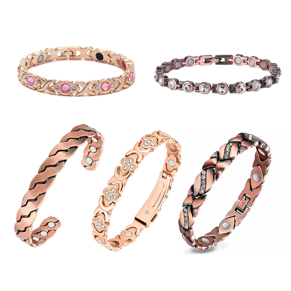 ✨✨✨Diystar® Copper Bracelets for Women. Pure Copper Magnetic Bracelet with 3800 Gauss Effective Magnets