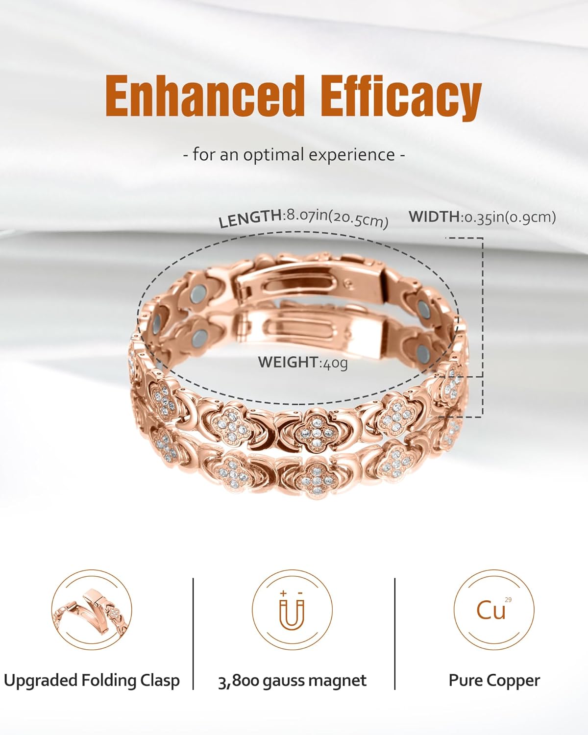 ✨✨✨Diystar® Copper Bracelets for Women. Pure Copper Magnetic Bracelet with 3800 Gauss Effective Magnets