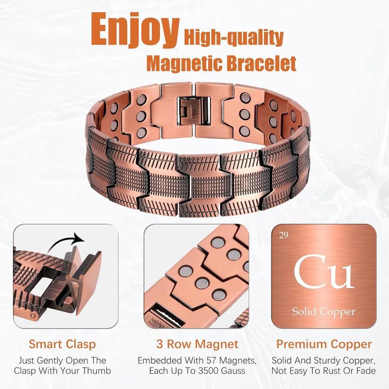 🔥Copper magnetic bracelet——Relieve fatigue and promote blood circulation