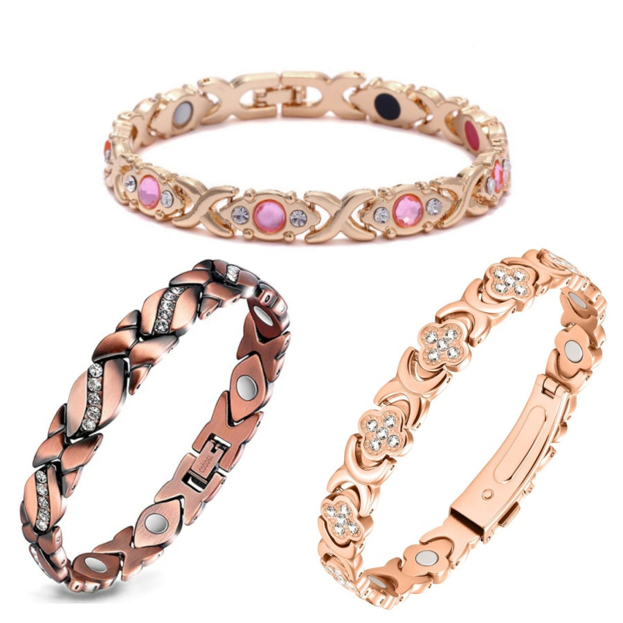 ✨✨✨Diystar® Copper Bracelets for Women. Pure Copper Magnetic Bracelet with 3800 Gauss Effective Magnets