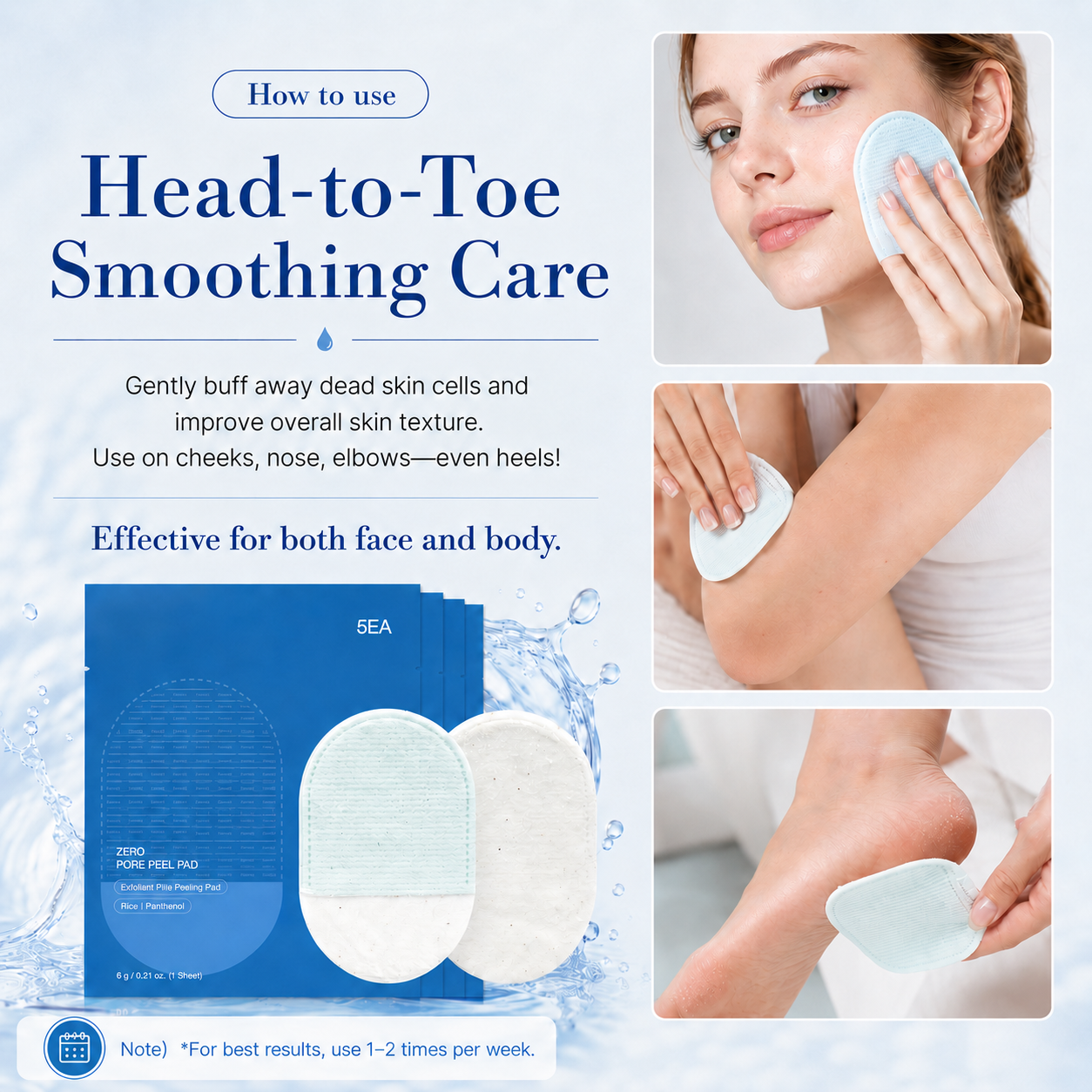🔥🔥Body Exfoliating Scrub Pads For Bumpy Flaky Skin 5 Pack