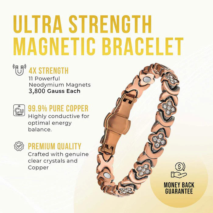 ✨✨✨Diystar® Copper Bracelets for Women. Pure Copper Magnetic Bracelet with 3800 Gauss Effective Magnets