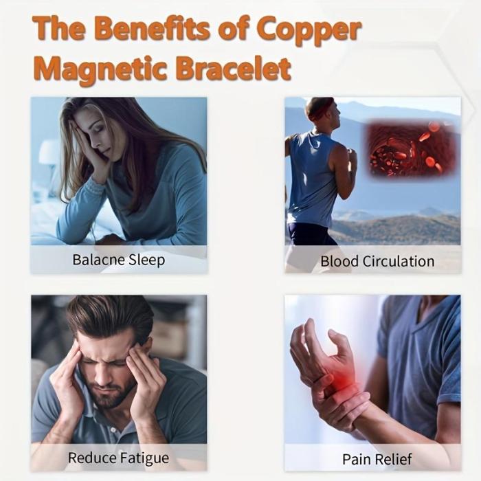 🔥Copper magnetic bracelet——Relieve fatigue and promote blood circulation
