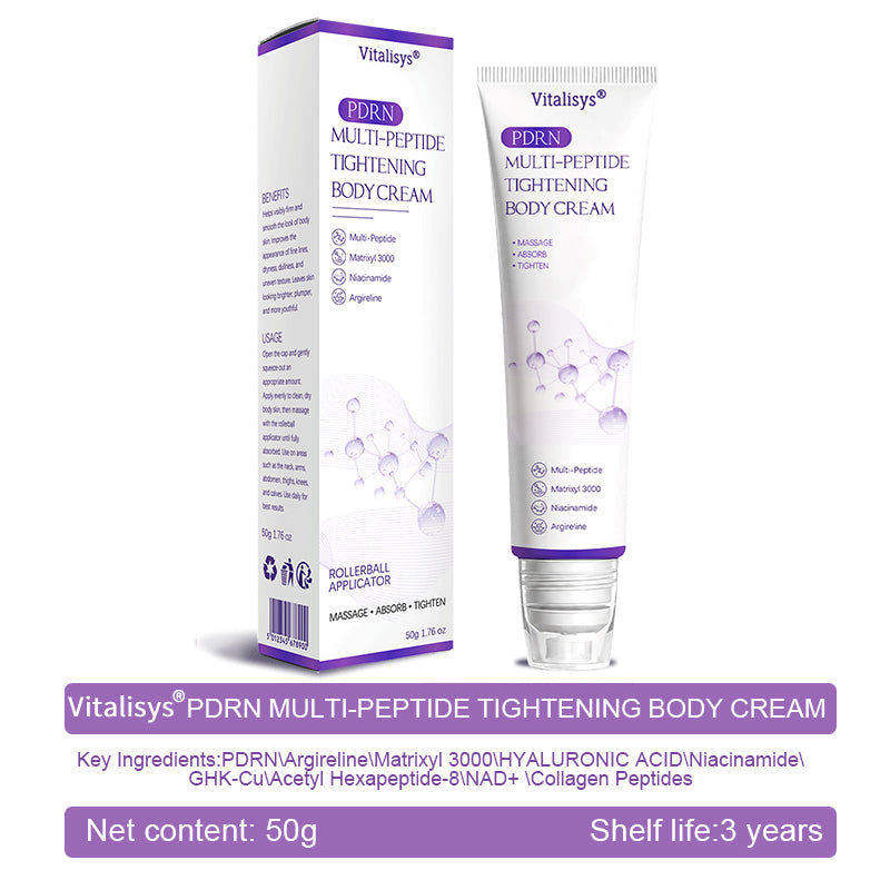 Vitalisys®❤️PDRN Multi-Peptide Massaging Body Roller Cream- Anti-aging, Hydrating, Skin Firming & Lifting, Skin Repair, Even Tone, Acne and Dark Spot Treatment, Wart and Mole Removal, and Psoriasis Relief.