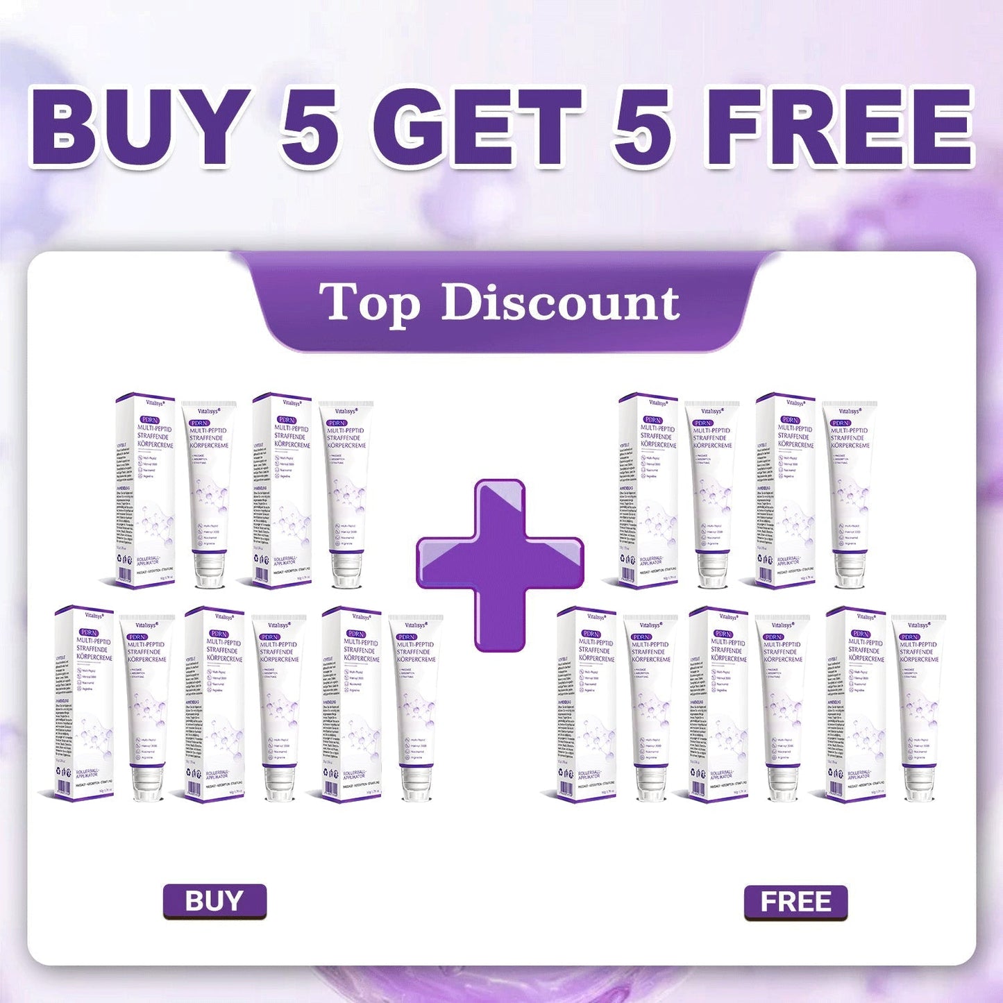 Vitalisys®❤️PDRN Multi-Peptide Massaging Body Roller Cream- Anti-aging, Hydrating, Skin Firming & Lifting, Skin Repair, Even Tone, Acne and Dark Spot Treatment, Wart and Mole Removal, and Psoriasis Relief.