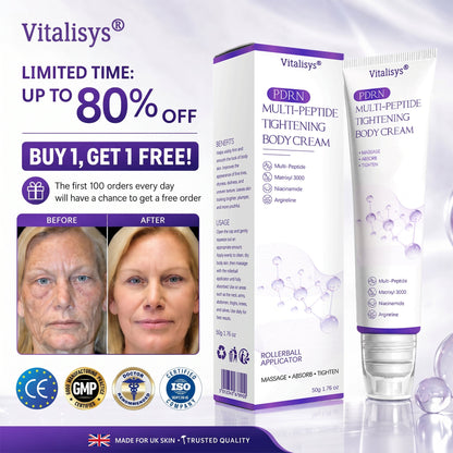 Vitalisys®❤️PDRN Multi-Peptide Massaging Body Roller Cream- Anti-aging, Hydrating, Skin Firming & Lifting, Skin Repair, Even Tone, Acne and Dark Spot Treatment, Wart and Mole Removal, and Psoriasis Relief.