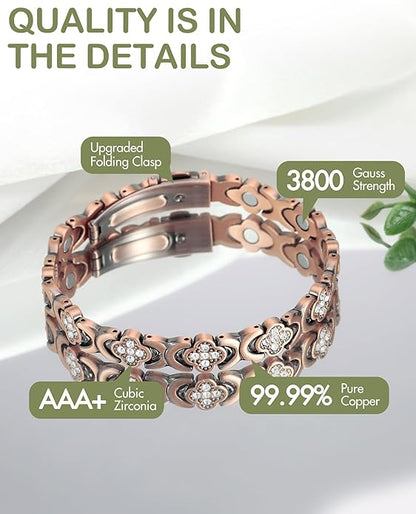 ✨✨✨Diystar® Copper Bracelets for Women. Pure Copper Magnetic Bracelet with 3800 Gauss Effective Magnets