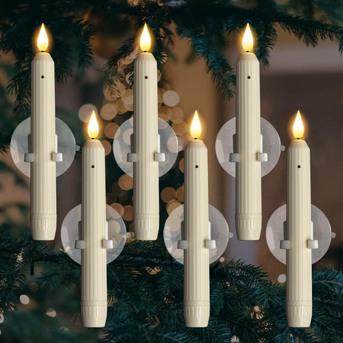 6-Pack Christmas Window Candles – Automatic Dusk-to-Dawn LED Lights