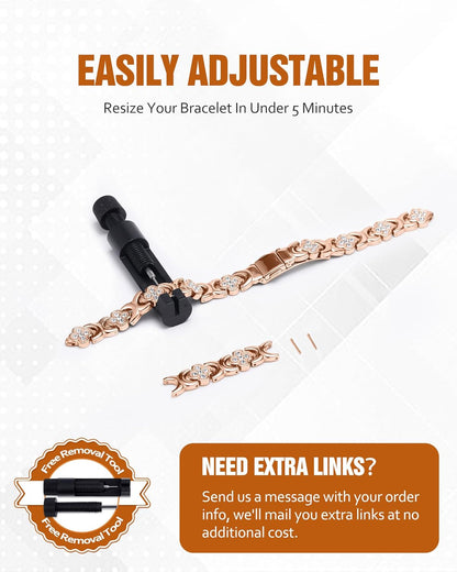 ✨✨✨Diystar® Copper Bracelets for Women. Pure Copper Magnetic Bracelet with 3800 Gauss Effective Magnets