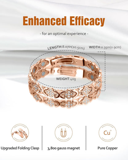 ✨✨✨Diystar® Copper Bracelets for Women. Pure Copper Magnetic Bracelet with 3800 Gauss Effective Magnets