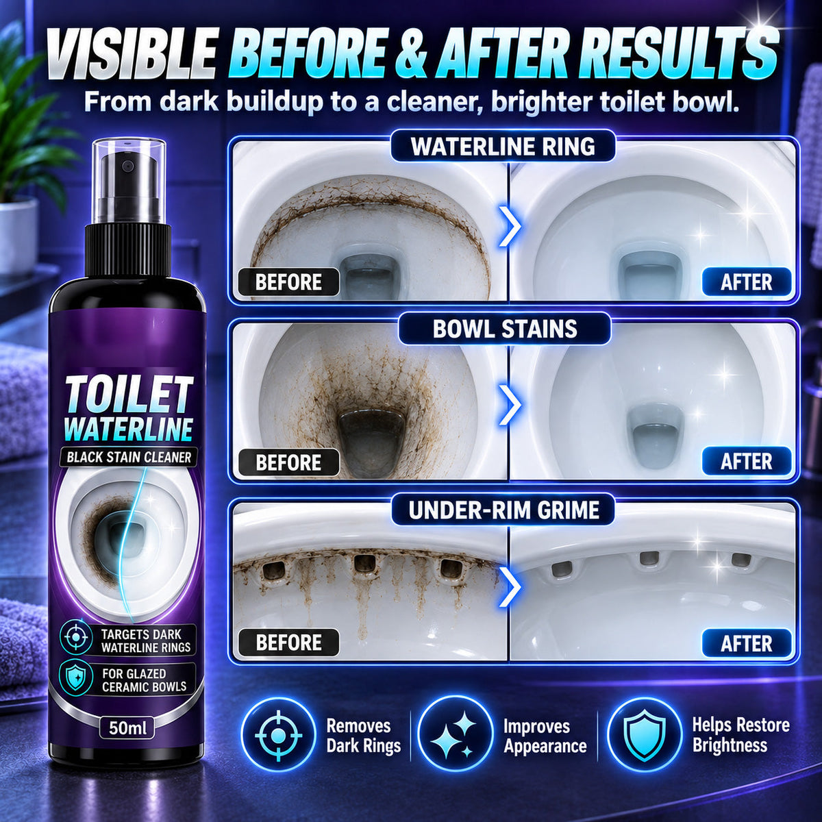 Toilet Bowl Waterline Cleaner Spray